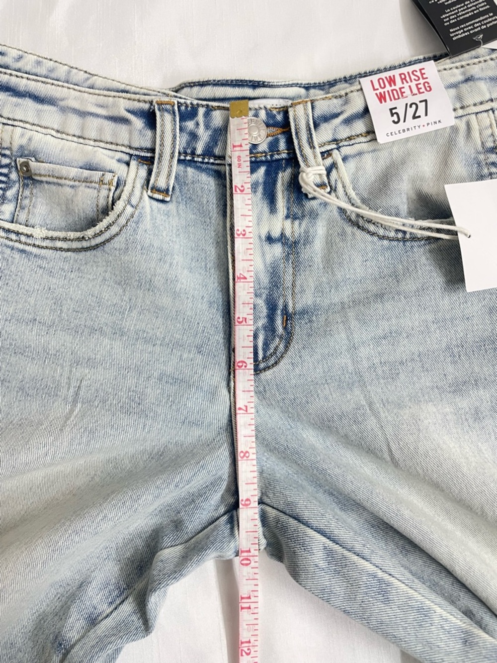 Celebrity Pink Women's Low Rise Double Waistband Wide Leg Jeans  Size  5/27 - Picture 9 of 15